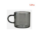 Axyaa Smoke Grey Glass Teacup Set 100ml Kung Fu Small Handle Cup