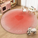 Axyaa Gradient Color Plush Round Carpet - Pink Soft Fluffy Bedroom Rug