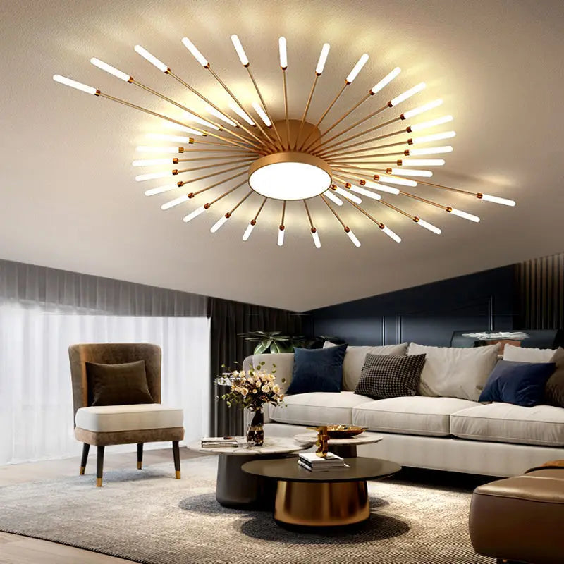 Axyaa Firework Shape LED Chandelier for Modern Nordic Home Decor