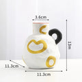 Axyaa Ceramic Handle Vase for Flowers, Modern Home Decor