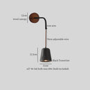 Axyaa Mid Century Modern LED Wall Light - Black Travertine Folding Bedside Lamp