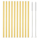 Axyaa 12Pcs Glass Straw Set: Reusable Straws 8'' Long with Cleaning Brush