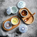 Axyaa Japanese Ceramic Bowl with Lid for Molecular Cuisine and Desserts