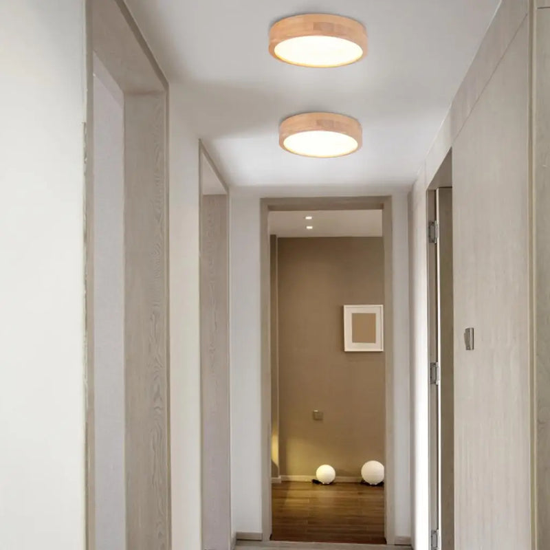 Axya Wooden LED Ceiling Light: Modern Nordic Home Decor Fixture