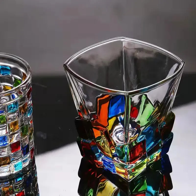 Axya Handmade Geometric Pattern Wine Glass Cocktail Glass - Perfect Gift