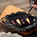 Axyaa Ceramic Binaural Vegetable Plate | European Retro Design for Snacks and Fruit
