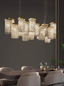 Axyaa Modern Crystal Pendant Chandelier for Dining Room & Bar
