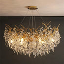 Axyaa Crystal LED Pendant Lights Gold Branch Chandelier Fixture