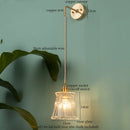 Axyaa Nordic Glass LED Wall Lamp with Copper Arm for Home Decor