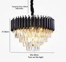 Axyaa Crystal Chandelier: Black Aluminum Luxury Pendant Light for Living Room and Hotel