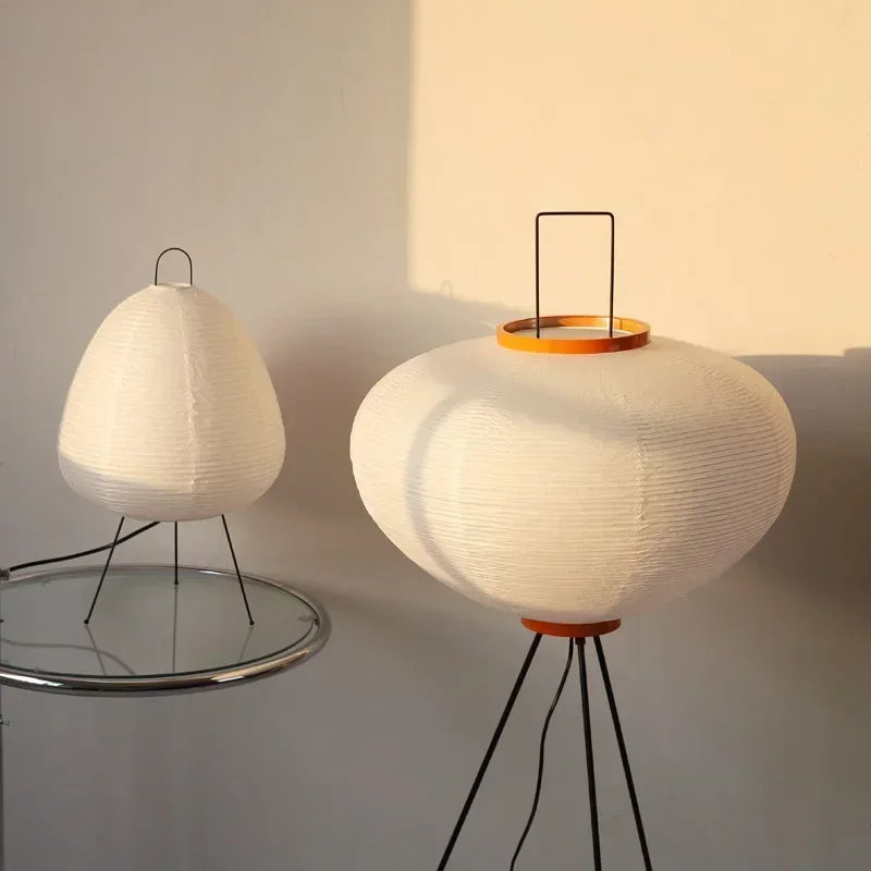 Nordic Retro Handmade Xuan Paper Floor Lamp LED Light for Axyaa Brand