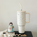 Axyaa Stainless Steel Rabbit Ice Cup Tumbler Straw Bottle