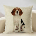 Axyaa Nordic Dog Decorative Cushion Cover 45x45cm, Linen Sofa Pillow Cover