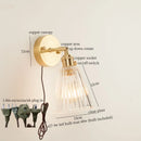 Axyaa Striped Glass LED Wall Sconce - Japanese Vintage Style