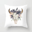 Axyaa White Feather Pillowcase Blue Polyester Cushion Cover for Home Decor