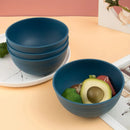 Axyaa Dark Blue Reusable Plastic Cereal Bowl Set for Food, Dessert, Camping