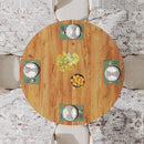 Axyaa 47.24" Round Farmhouse Dining Table for 4-6, Solid Wood with Pedestal Base