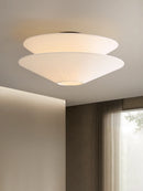 French Cream Ceiling Light Fixture - Axyaa Fabric Lamp for Living Room Bedroom