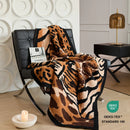 Axyaa Leopard Print Knit Throw Blanket - Ultra Soft Micro Plush - 51"x63"