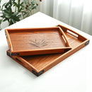 Axyaa Wooden Tea Tray: Orchid Tea Color, Chinese Rectangular Solid Wood Tray