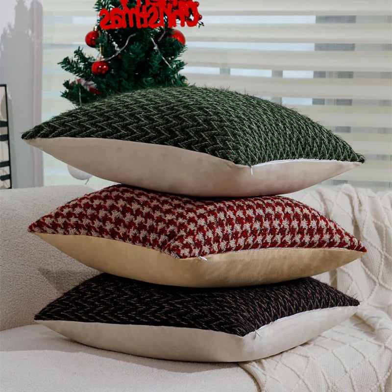 Axyaa Geometric Christmas Pillowcase for Sofa Bed Home Decoration