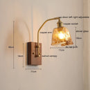 Axyaa Nordic Copper LED Wall Sconce with Adjustable Switch, Walnut Bedside Lamp