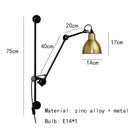 Axyaa Nordic Swing Arm Wall Lamps, Modern Living Room Bedside Lights - Black/Chrome/Gold