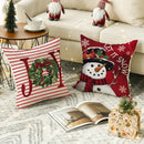 Axyaa Christmas Joy Snow Holiday Pillow Cover for Sofa Couch