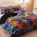 Axyaa Butterfly Floral Print Bedding Set - Soft Polyester Duvet Cover & Pillowcases