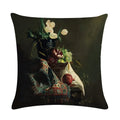 Axyaa Retro Oil Painting Linen Cushion Cover for Home Decor