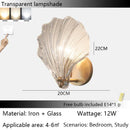 Axyaa Elegant Crystal Shell Wall Lamp for Bedroom & Living Room