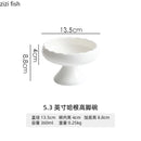 Axyaa White Ceramic High Legged Bowl for Snacks, Desserts, Puddings