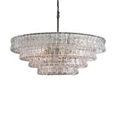 Axyaa Smoke Gray Glass Chandeliers: Classic Round Gold Lustres for Home Ceiling Lighting