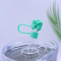 Axyaa Silicone Bow Straw Covers for Stanley Thermos Cup: Cute, 10mm Dust Proof Cap