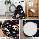 Axyaa Mushroom Floral Round Rug: Non-slip, Washable, Luxury Decor for Living Room & Bedroom.