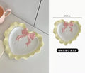 Axyaa Bowknot Dinner Plate for Girls - Heart Design, Ideal for Breakfast, Desserts & Snacks