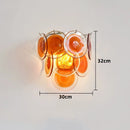 Axyaa Murano Glass Chandelier: Colorful Round Slice Shade Light Fixture