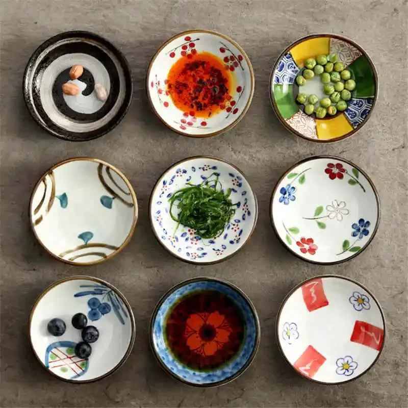 Axya Ceramic Sushi Dishes & Soy Sauce Saucers Set