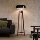 Nordic Vintage Sofa Floor Lamp Wood Tripod Bedside Table Wabi-sabi Style Axyaa