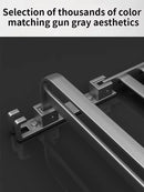 Axyaa Grey/Black Aluminum Towel Rack - Wall-Mounted Bathroom Storage