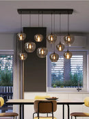 Axyaa Grey Glass Pendant Light for Dining and Bar, Industrial Chandelier