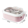 Axyaa Cute Rabbit Lunch Box: Stainless Steel Bento with 2 Grids & Leak-proof Design