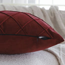 Red Velvet Plaid Cushion Covers 30x50cm Romantic Valentine's Day Decorative Pillows for Sofa