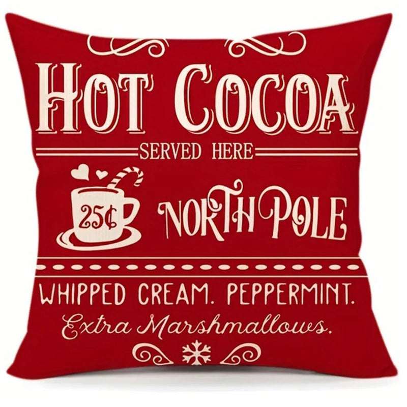 Axyaa Christmas Pillowcase Zipper Closing Sofa Cushion Cover Home Decoration Gift