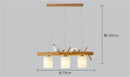 Axyaa White Glass Ball Wood Chandelier - Elegant Living Room Lighting
