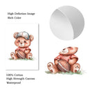 Axyaa Vintage Teddy Bear Sports Wall Art Print for Kids Room