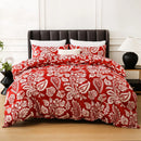 Leaf Plant Duvet Set, 2/3pc Polyester Bedding for Single King Bed by Axyaa