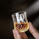 Axyaa Diamond Relief Shot Glass Set - Vintage Whiskey Drinking Tools for Party Bars
