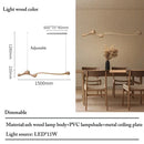 Axyaa Modern Wood Pendant Lights Dimmable LED Chandelier for Home Decoration