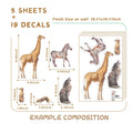 Nordic Cartoon Animals Wall Sticker Set by Axyaa for Kids Room and Nursery